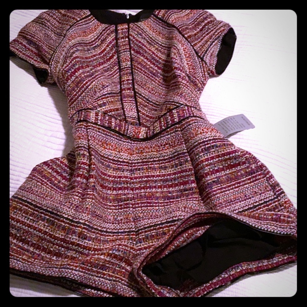 Beautiful Shorts Romper,  burgundy multi-colored